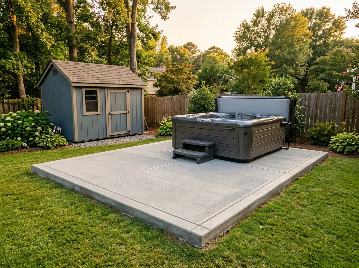ALB Concrete Solutions Reinforced concrete flatwork pad with a clean, level finish
